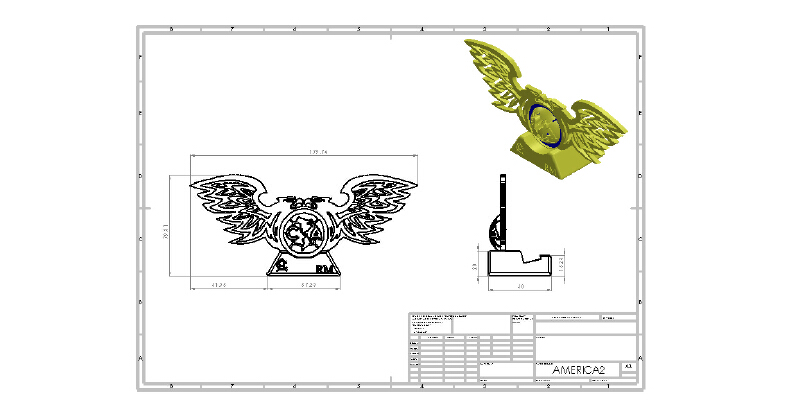 BASE PORTACELULAR AMERICA FC | 3d print model