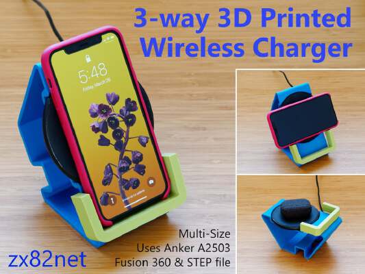 3-way wireless charger | 3d print model
