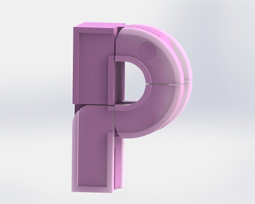 Alphabet Robot - P | 3d print model