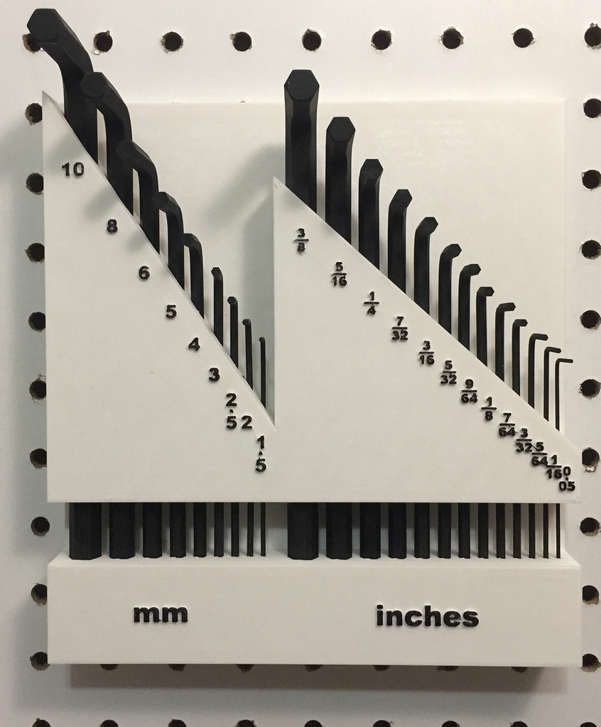 Metric and Imperial Hex Keys pegboard holder