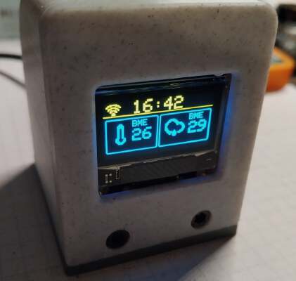 Octoprint monitor weather station esp8266 D1 mini ssd1306 bme280 case | 3d print model