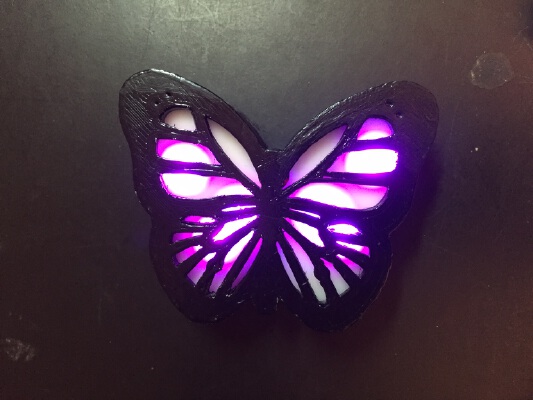 NeoPixel Butterfly Brooch | 3d print model
