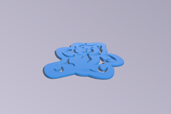Christmas Tree Ornament - Teddy Bear Flat | 3d print model