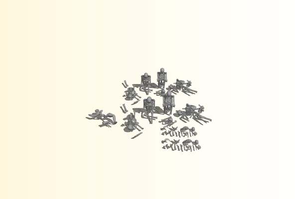 skeletons, skulls and bones - gubbins | 3d print model