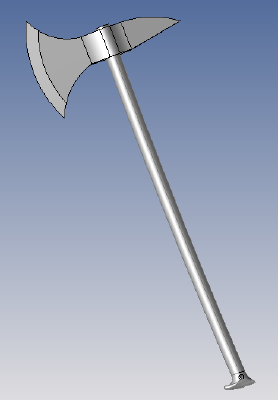 Classic Two-Handed Battle Axe | 3d print model
