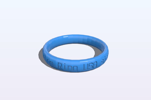 My Customized Ring Band Creation Script - USA sizes Customizer | 3d print model