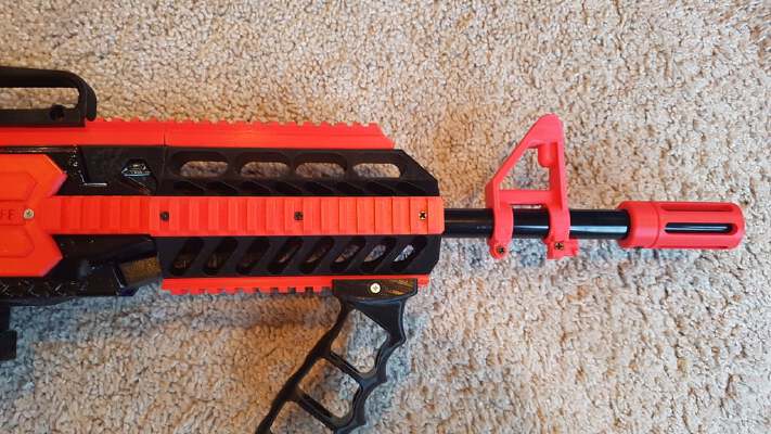 Nerf Stryfe Front Barrel With Rails | 3d print model