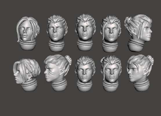 Adepta Sororitas alternative Heads (28mm) | 3d print model