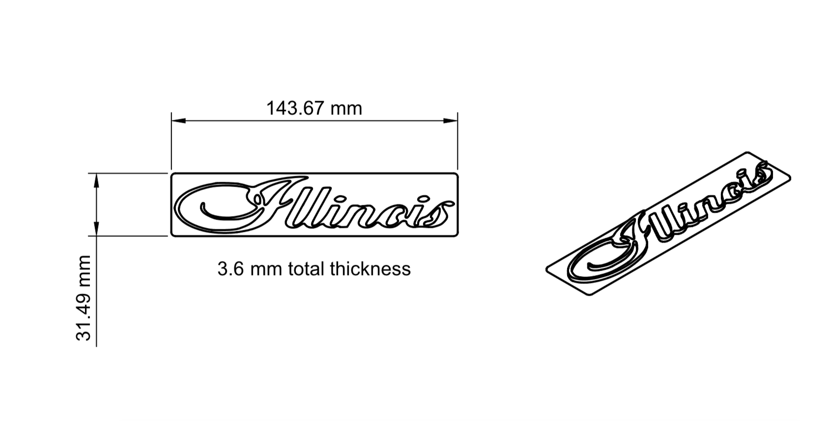 Illinois licence plate signature