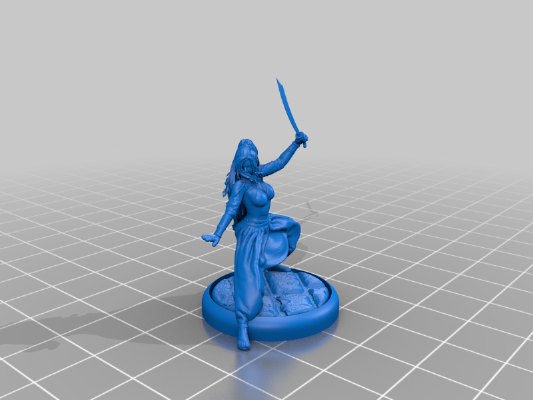 Human Female Sword Bard Scimitar | 3d print model