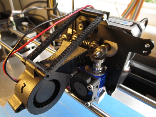  Rigidbot Dual V6 Mk8 Alloy Mount Part-Fan Nozzle | 3d print model