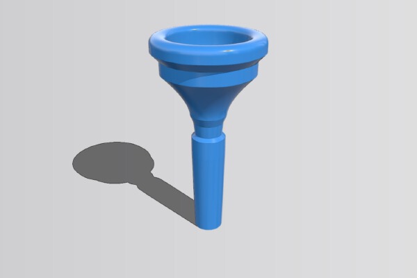 trombone mouthpiece with small shank | 3d print model