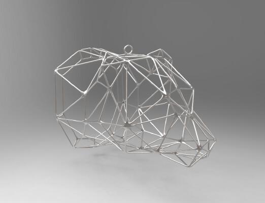 Bear Wireframe Pendant | 3d print model