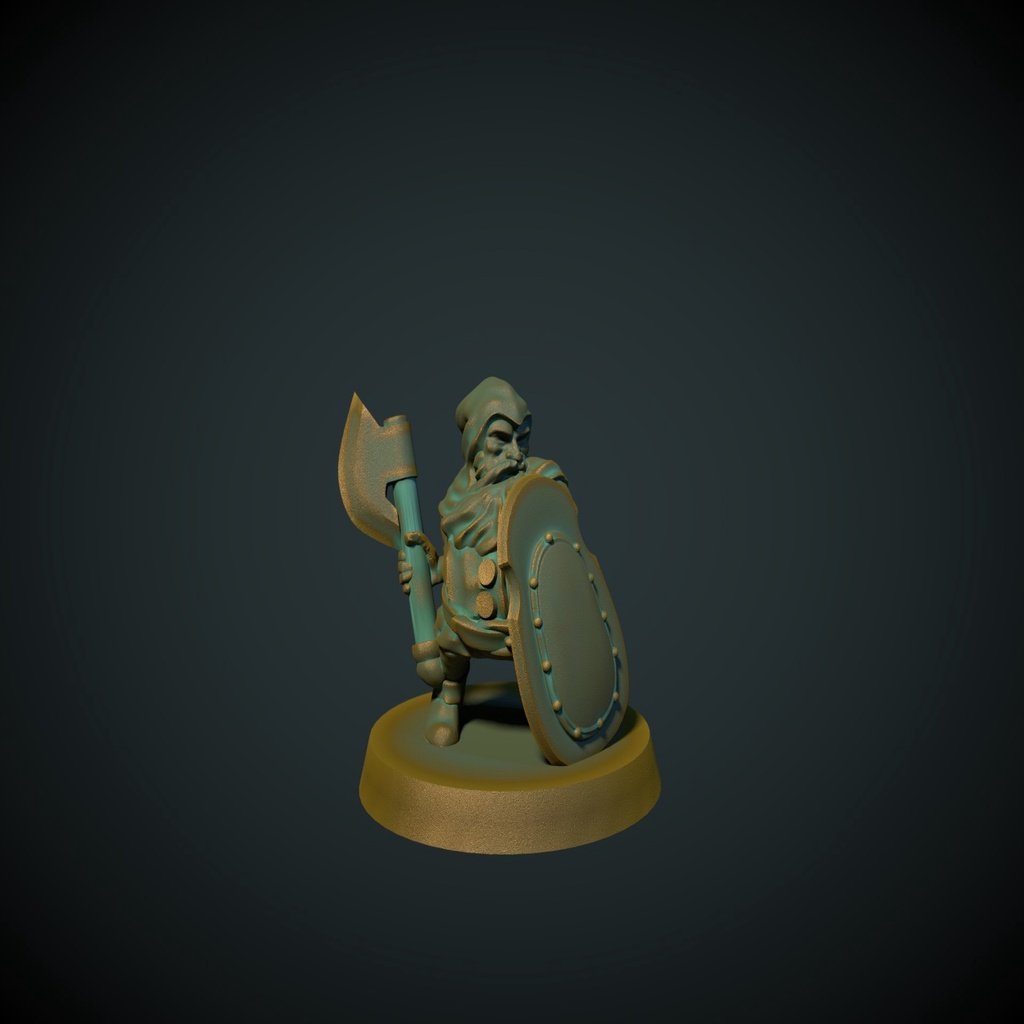 Dwarf axeman 28mm (no supports needed)