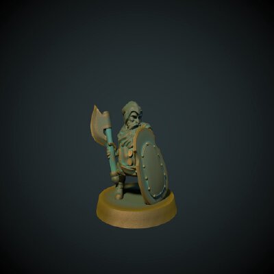 Dwarf axeman 28mm (no supports needed) | 3d print model