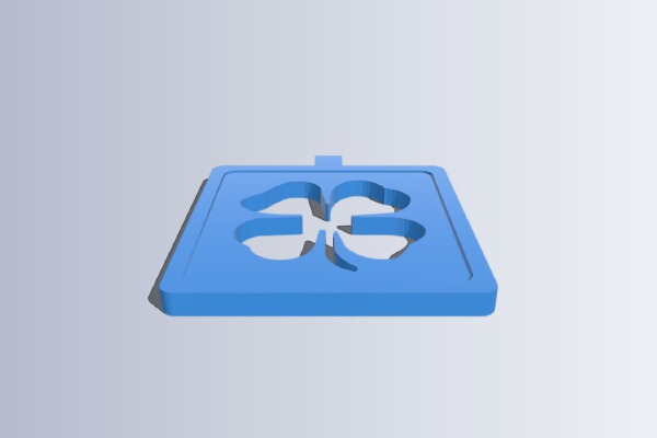 Simple 4 Leaf Keychain - Model 3 | 3d print model