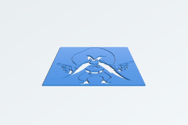 Yosemite Sam stencil | 3d print model