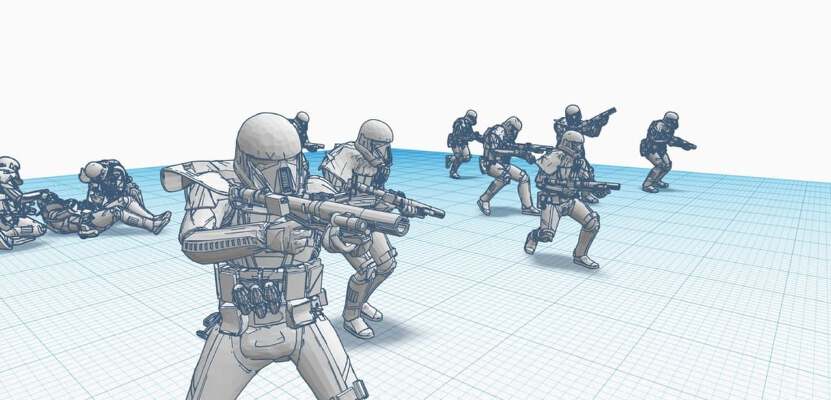 Deathtrooper Battle poses (SW, Rogue One) | 3d print model