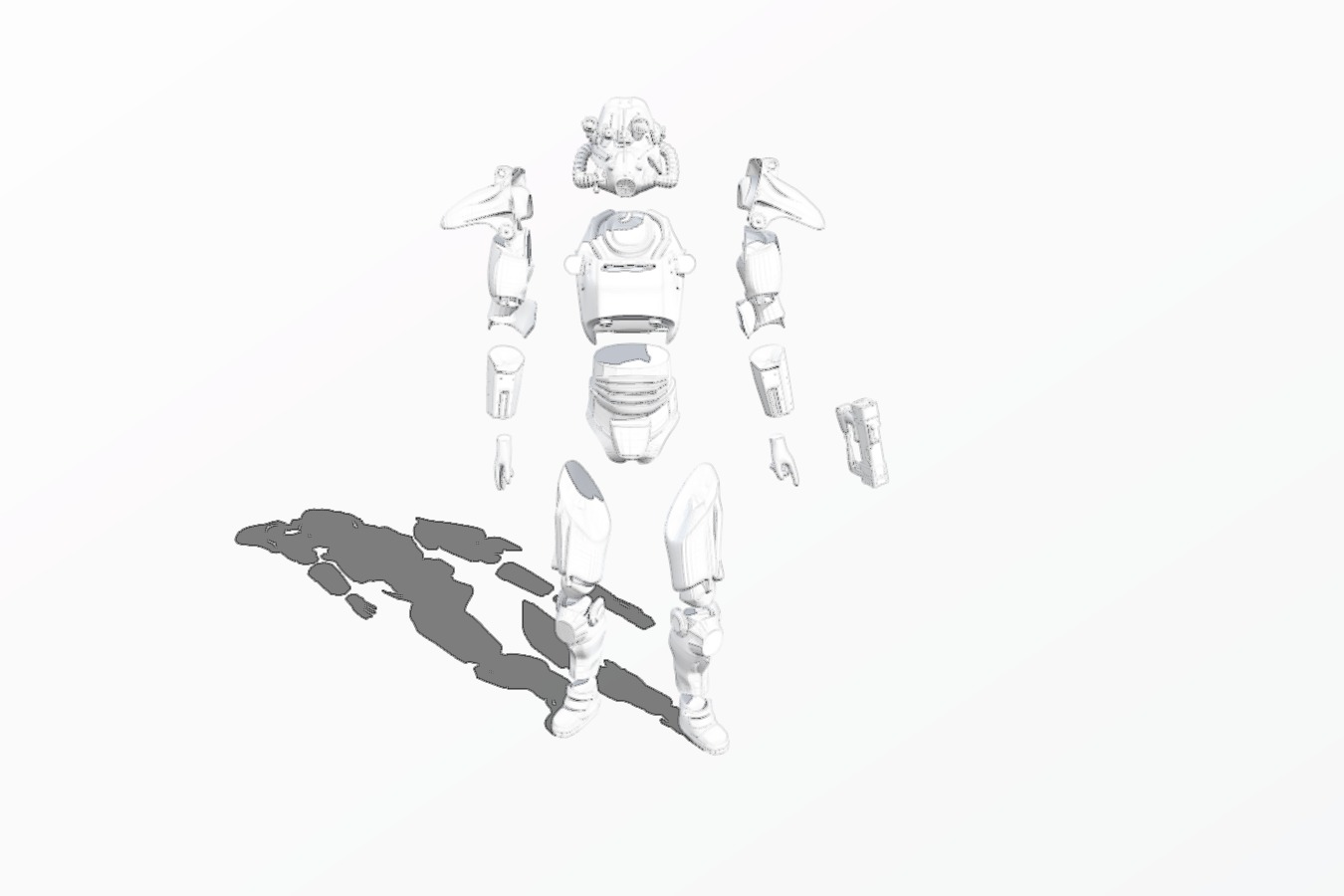 modular T45 - exploded - fallout - 28mm +3mf