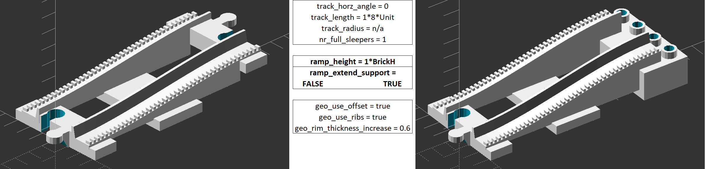 Customizable train tracks, optional with elevation adjustment