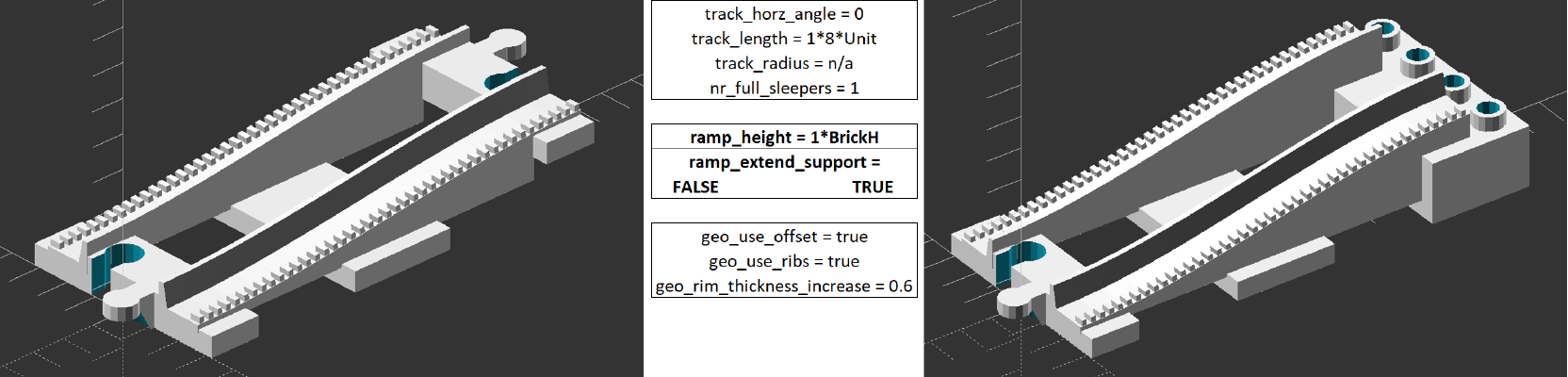 Customizable train tracks, optional with elevation adjustment | 3d print model