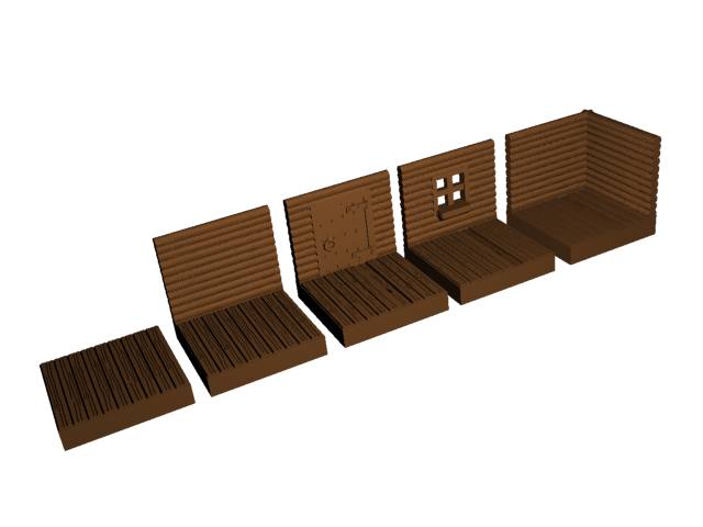 Wooden walls_floor tiles 50x50 compatible with OpenForge