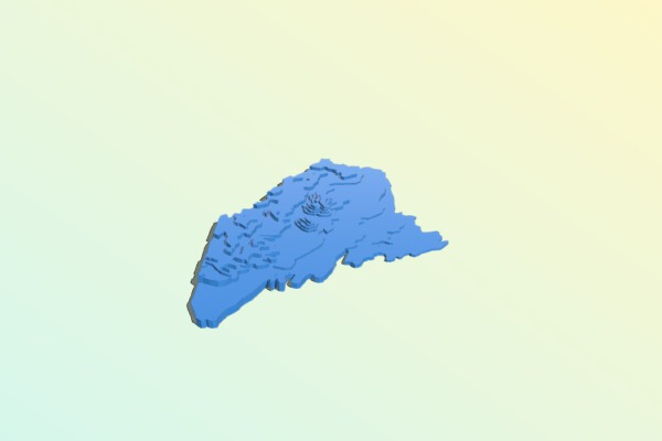 Elevation Map of Maine | 3d print model