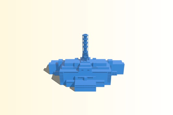 modified chernobyl units 3-4 | 3d print model