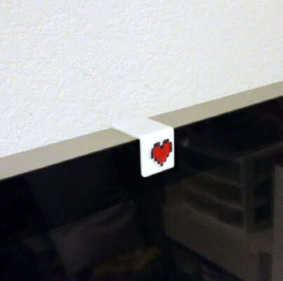 8-bit Heart Thunderbolt Display Cam Cover | 3d print model