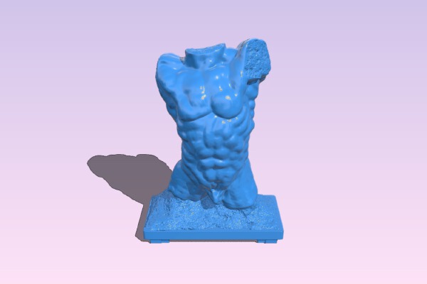 Torso of the falling man Lous XIV at the Rodin Museum, Paris, France | 3d print model