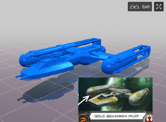 Gold Squadron Y-Wing ( pilot card joke ) | 3d print model