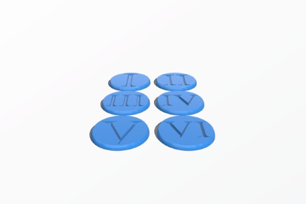 Warhammer 40k Roman Numeral Objective Markers | 3d print model