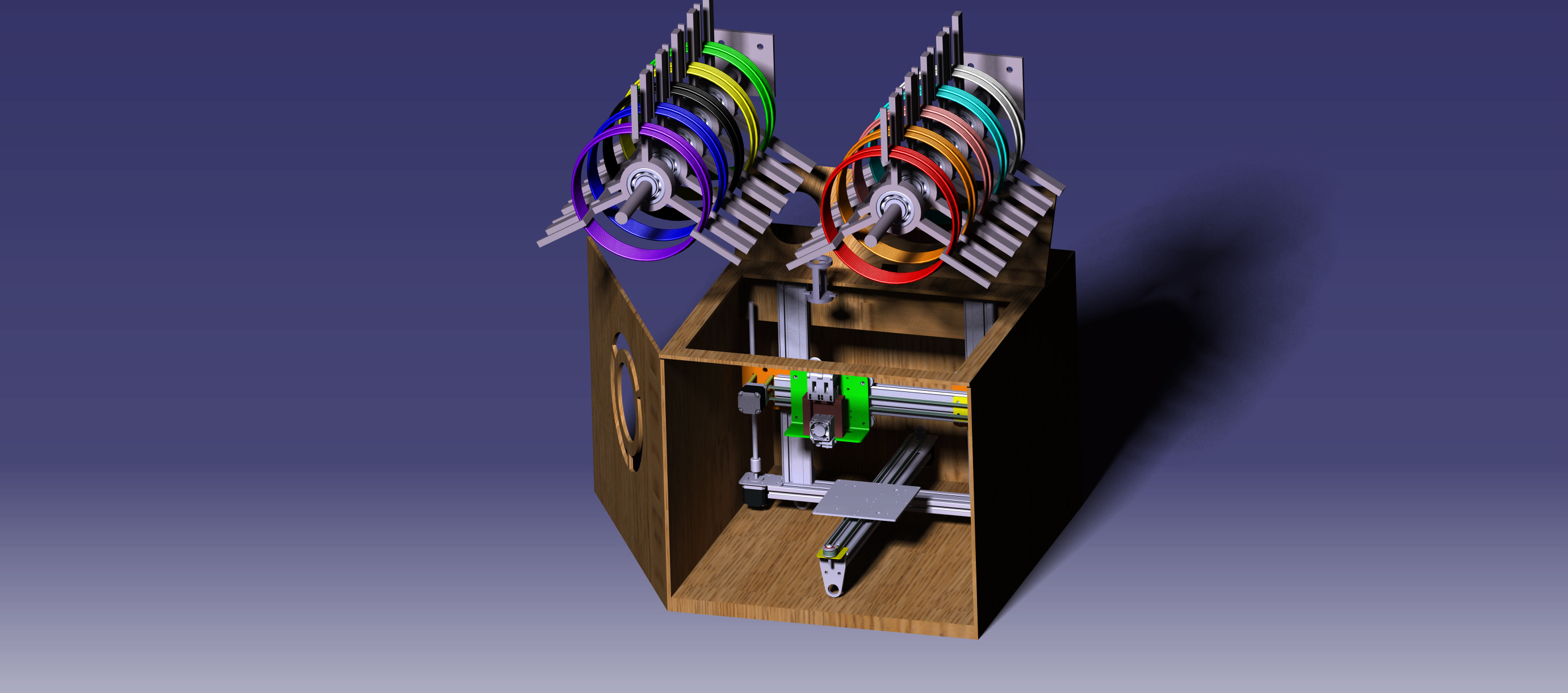 Simple Spool Holder Set-up 100 Printable in 25.2 x 19.9w x 15.0h cm