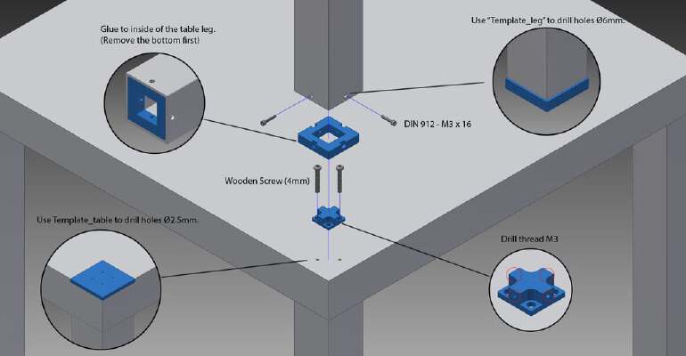 IKEA LACK HIDDEN BRACKET | 3d print model