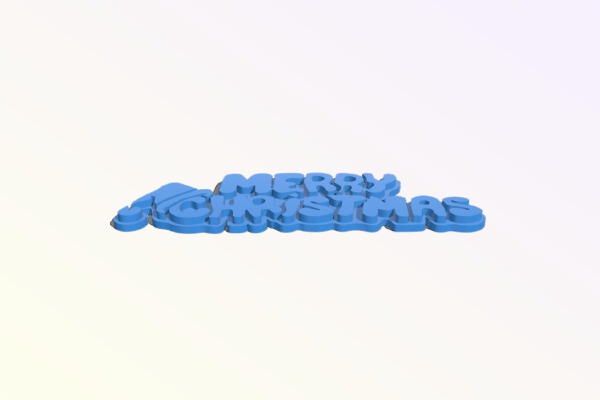 Merry Christmas Extruded Text | 3d print model