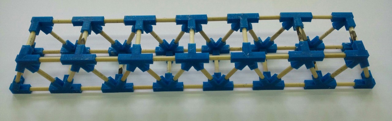 Bridge with plastic joints and wood rods | 3d print model