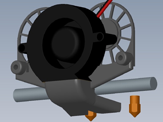 Replicator 1 centrifugal cooling fan and fan guard | 3d print model