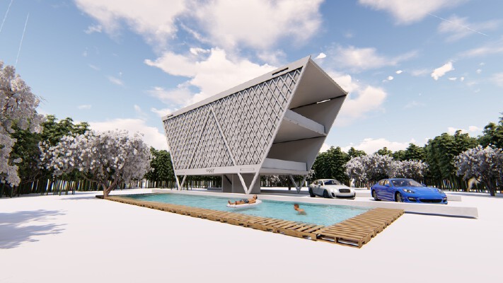 facade work dimond walls architecture | 3d print model
