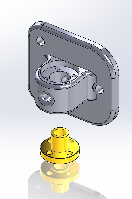 Z-Axis Holder for Flanged M8 Brass Nut -Scalar S 3D Printer Upgrade