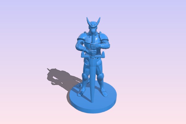 Tiefling Paladin holding Greatsword | 3d print model