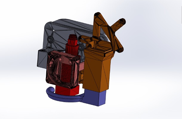 CR-10 PRO OEM hot end fan and part fan mount | 3d print model