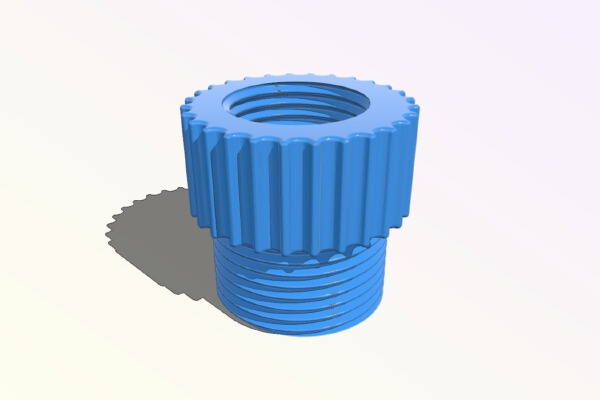 1_2" BSP to 3_4" BSP adapter | 3d print model