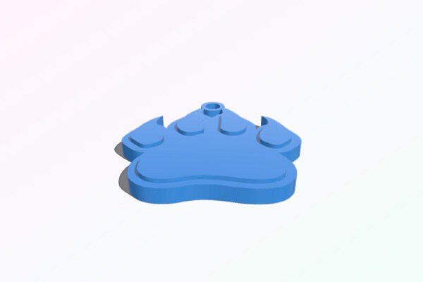 Paw Solid Furry Icon fixed | 3d print model