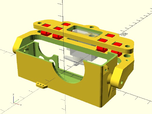 1-Axis Camera Gimbal for Canon IXUS 80IS (OpenSCAD, parametric) | 3d print model