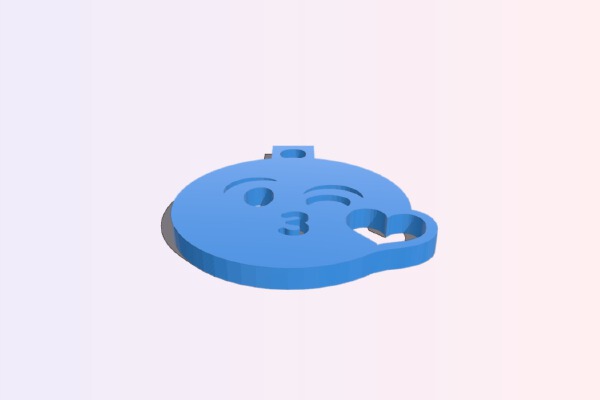 Kissing emoji keychain | 3d print model
