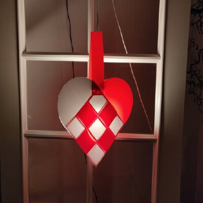 Danish Woven Christmas Heart Lamp | 3d print model