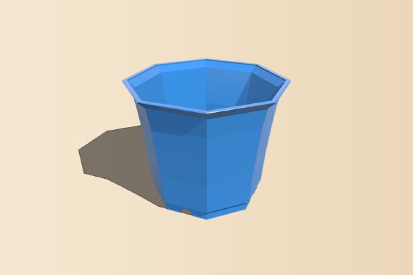 Octagon Flower Pot | 3d print model