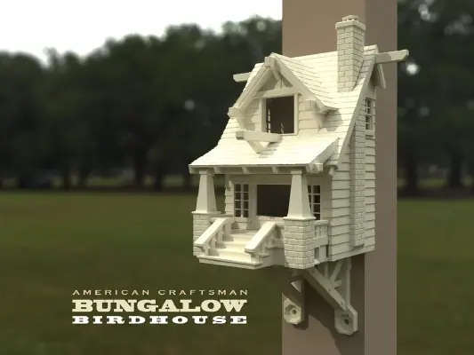 The American Craftsman Bungalow Birdhouse | 3d print model