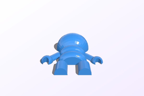 Cartoon Figure Basic - Back | 3d print model