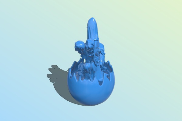 The ghost emerged from the egg | 3d print model